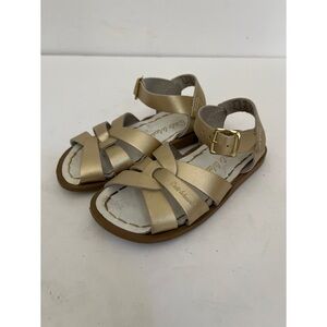 Saltwater By Hoy Gold Metallic Sandals Girls Size 8